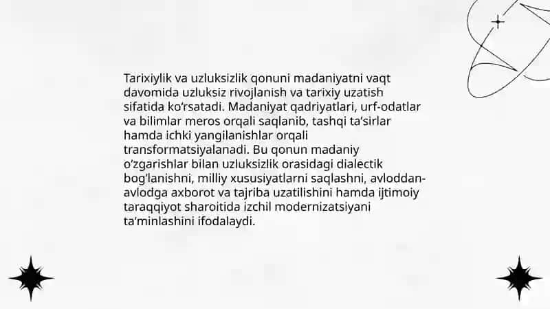 Madaniyat taraqqiyotining asosiy qonuniyatlari 4