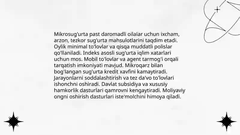 Sug’urta hizmatlarini aholi orasida kengaytirish turlari 4