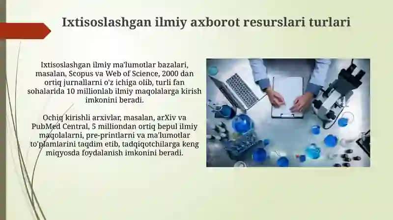 Mahsus ilmiy axborot resurslari bilan ishlash 4