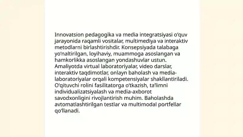 Media madaniyat va innovatsion pedagogika 4