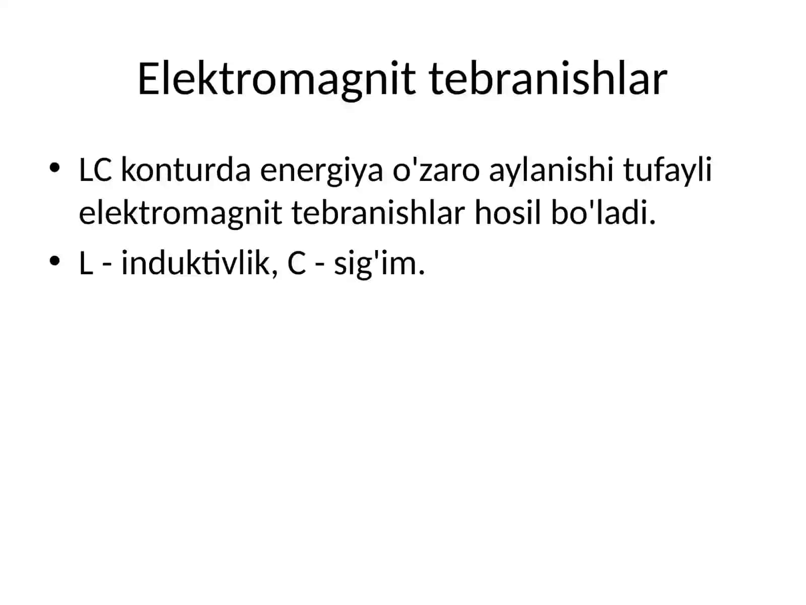 Majburiy Elektromagnit Tebranishlar 4