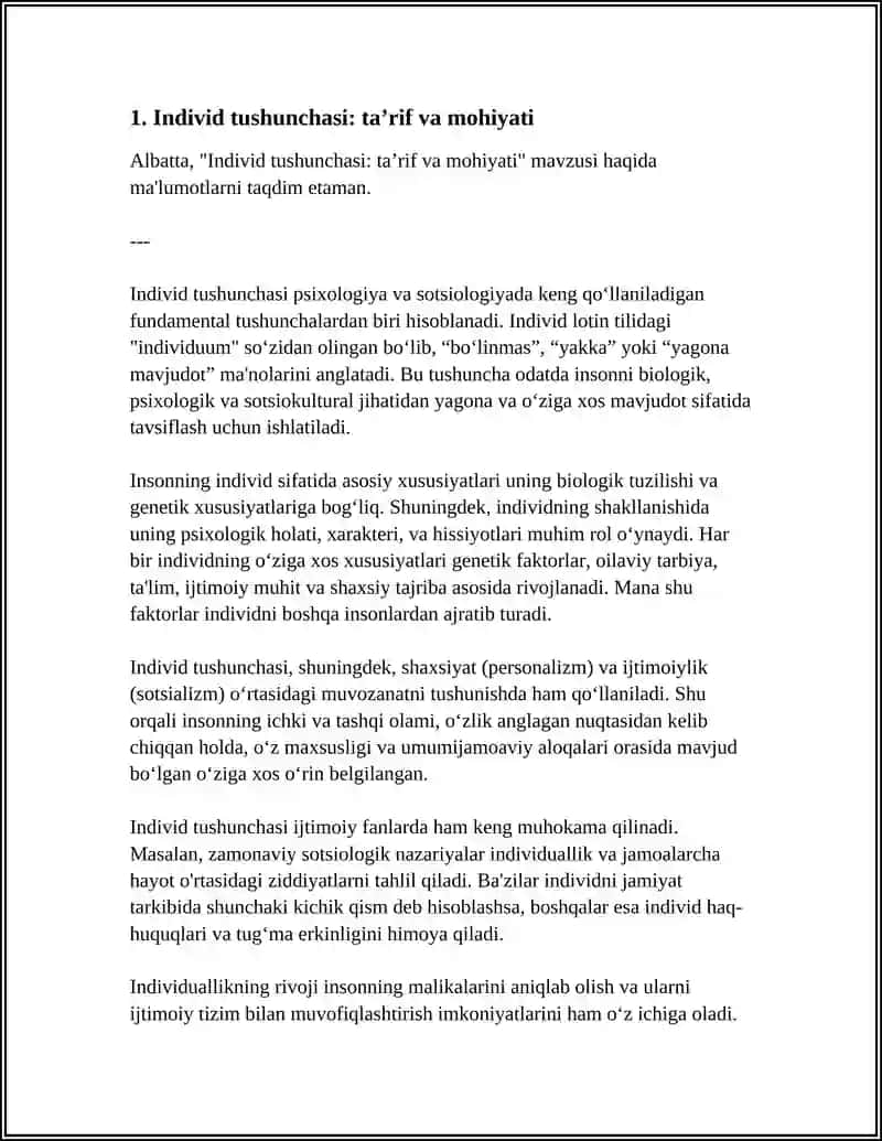 INDIVID, SHAXS, INDUVIDALLIK TUSHUNCHALARI 4