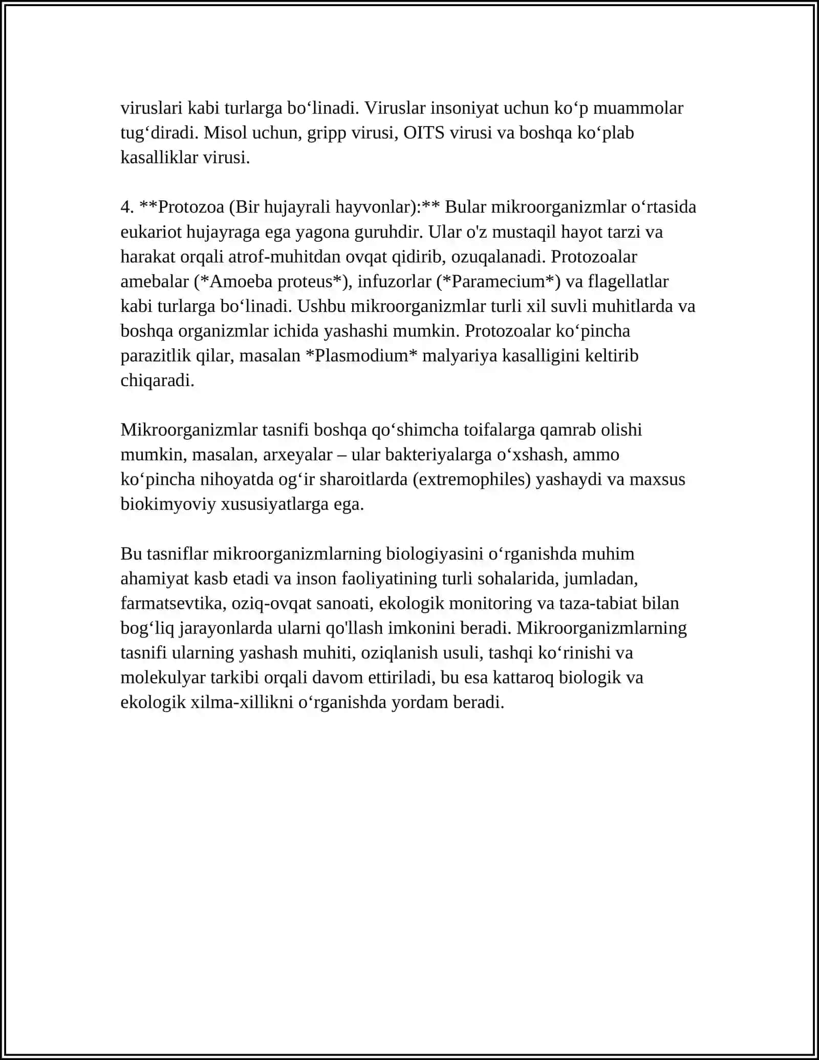 MIKROORGANIZMLARNI ZAMONAVIY SISTEMATIKASI 4