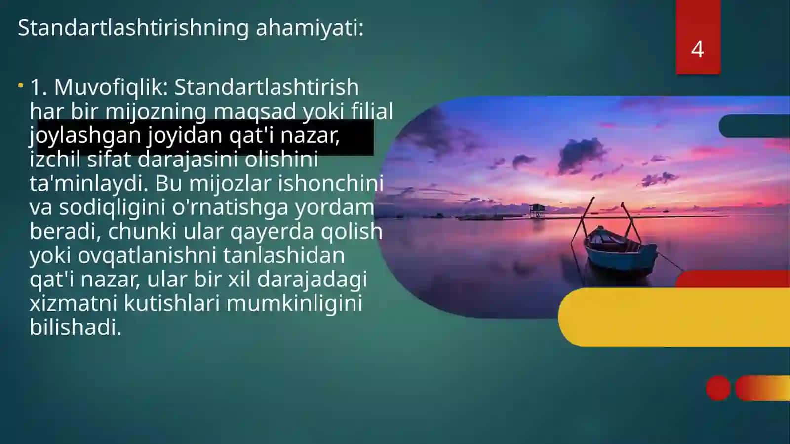 TURIZM VA MEHMONXONA KORXONALARIDA MAXSULOT VA XIZMATLARNI STANDARTLASHTIRISH 4