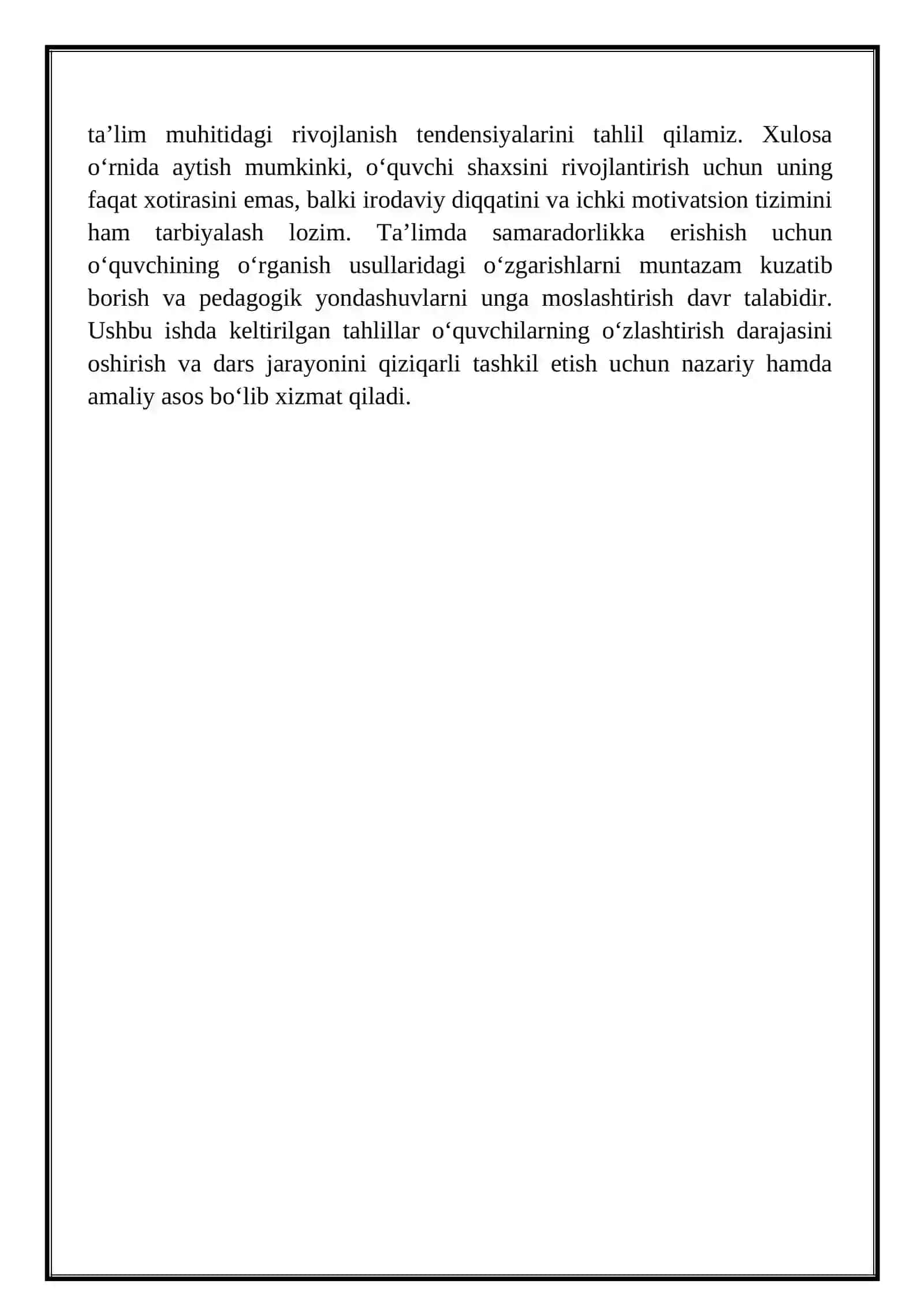 O’quvchilarda diqqat, mototsiya va o’rganish usullarining o’zgarishi 4
