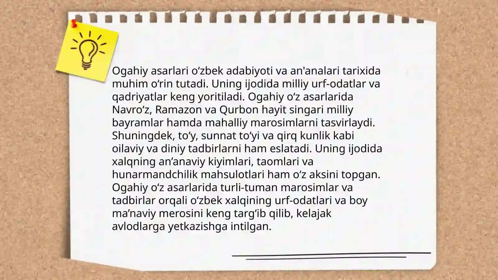 Ogahiy she'riy asarlari ustida ishlash 4