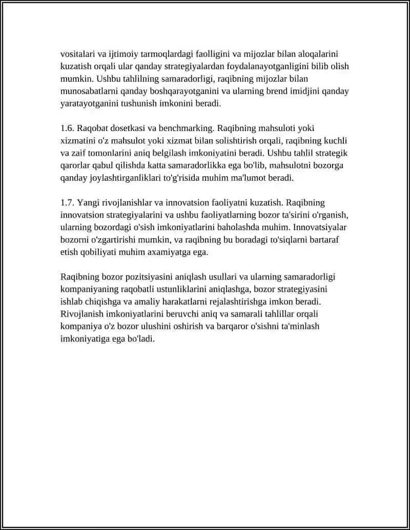 RAQIBNI TAHLIL QILISH USULLARI VA ULARNING SAMARADORLIGI 4