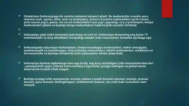INDONEZIYA DAVLATNING IQSODIYOTI VA BOJXONA SIYOSATI 4