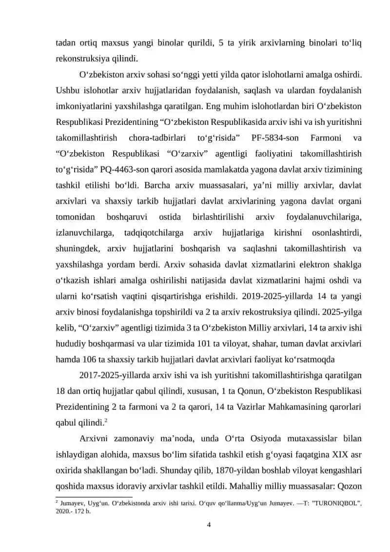Oʻzarxiv agentligi tarixi va faoliyati 4