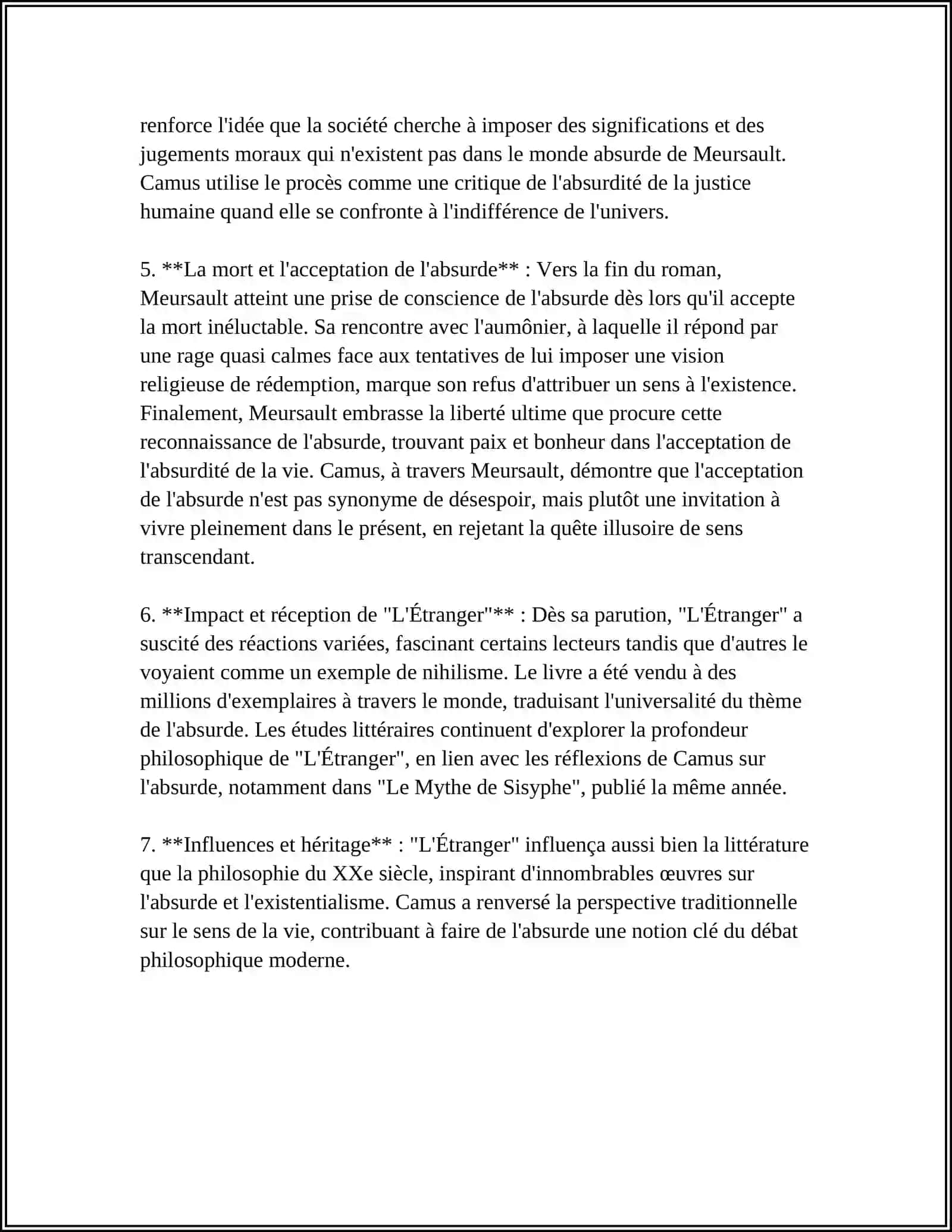 D'ALBERT CAMUS "L'ÉTRANGER" " LA POSTE" NATALIE SARRAUTE EST UNE REPRÉSENTANTE DU NOUVEU 4