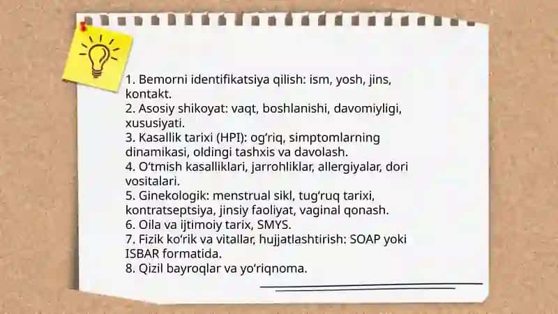 Amaliyotni qabul terapiya va ginekologiya bo'limlarida o'tash 4