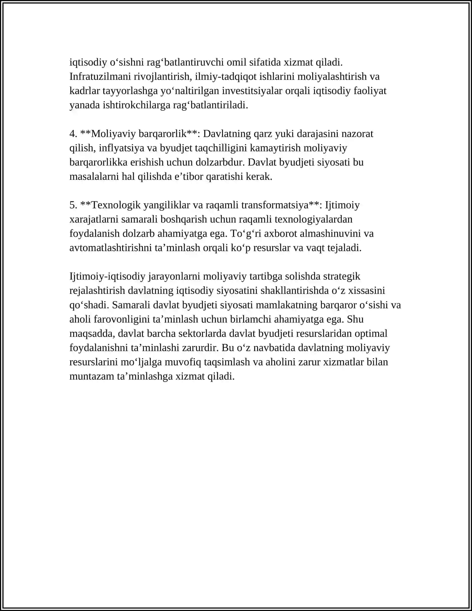 IJTIMOIY-IQTISODIY JARAYONLARNI MOLIYAVIY TARTIBGA SOLISH 4