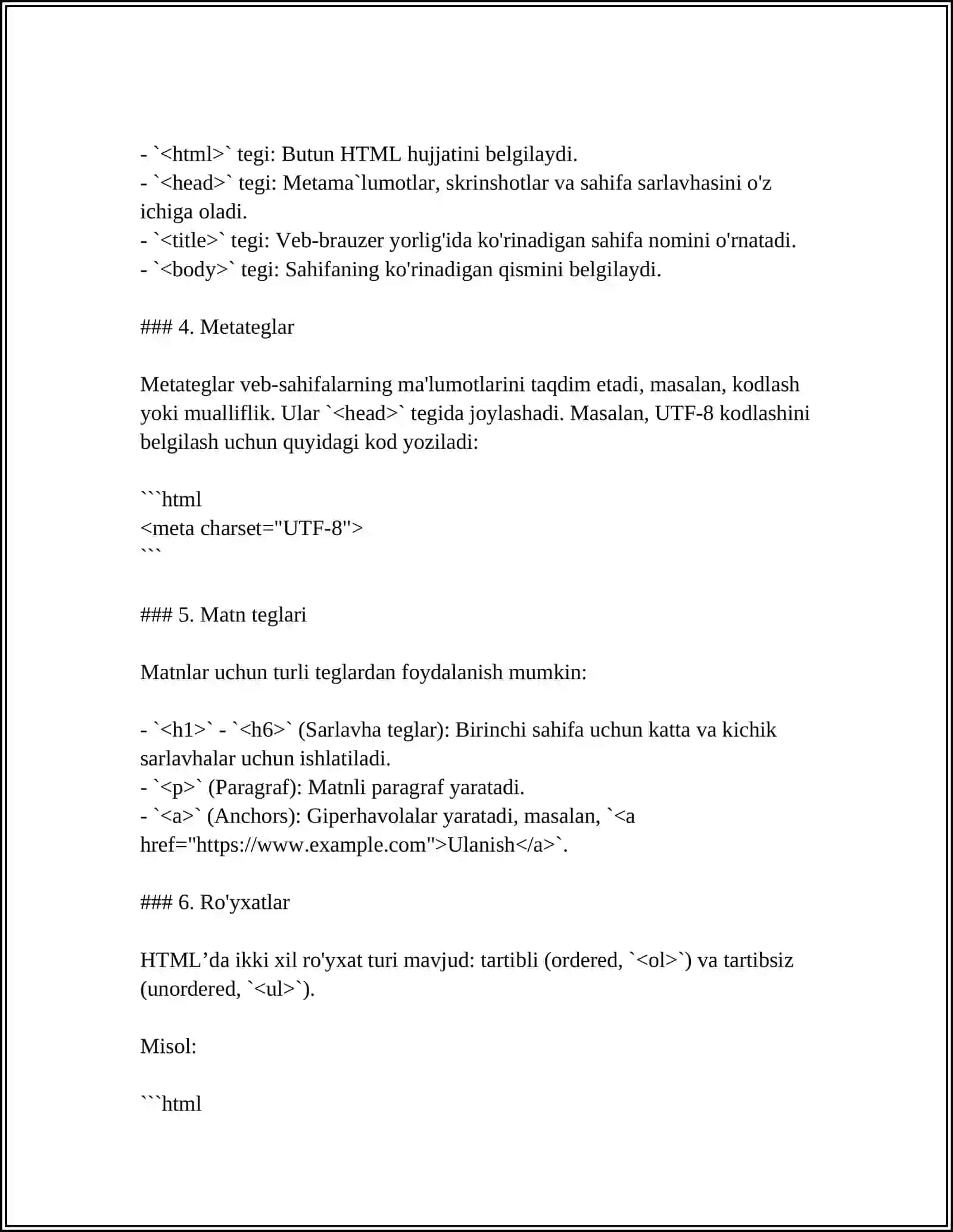 WEB SAHIFALARNI YARATISH DASTURLARI 4