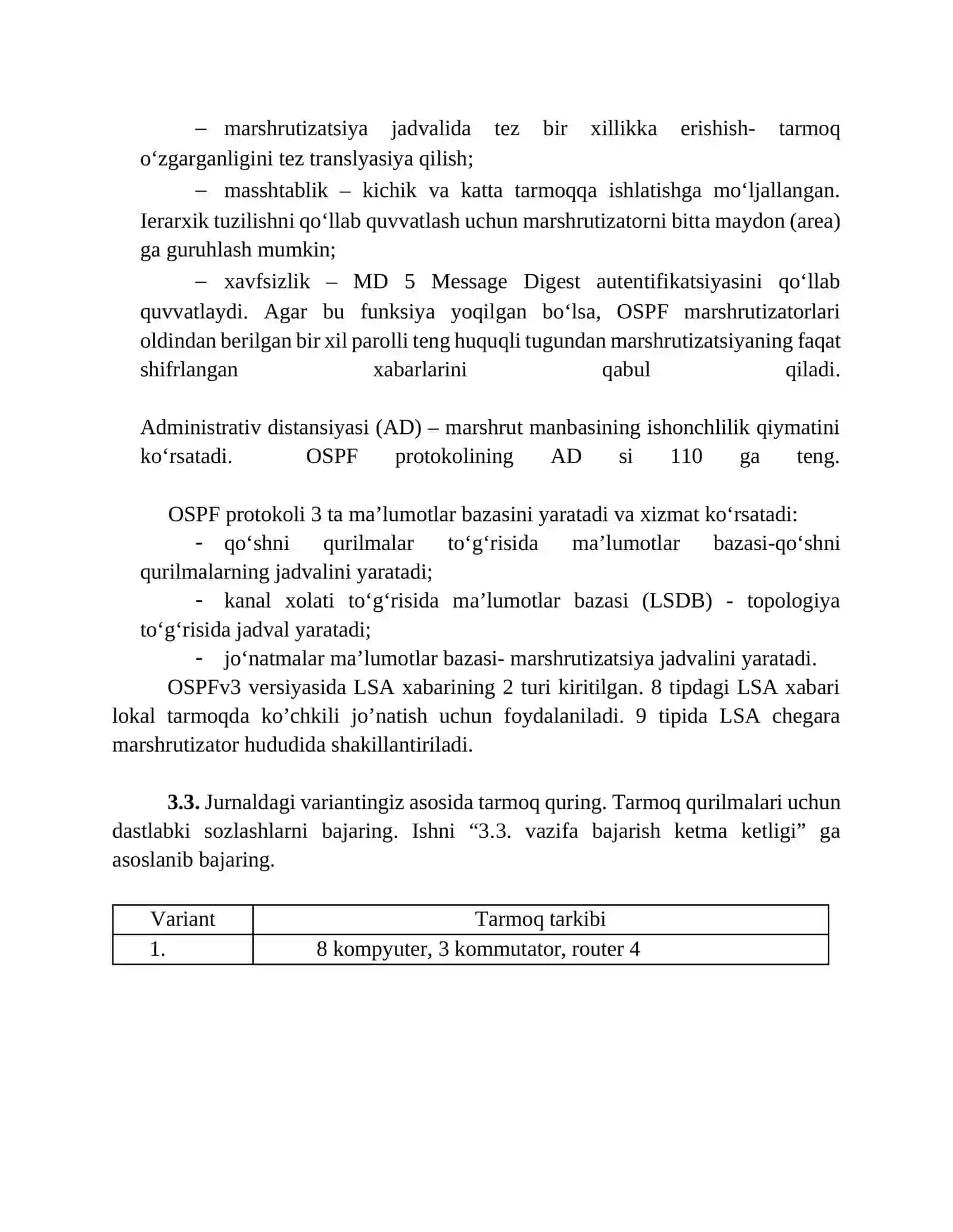 CISCO PACKET TRACER DASTURIDA WAN TARMOQLARINI LOYIHALASH. STATIK VA DINAMIK MARSHRUTLASH 4