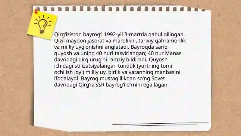 Qirgʻiziston davlatining asosiy va qoʻshimcha belgilari haqida 4