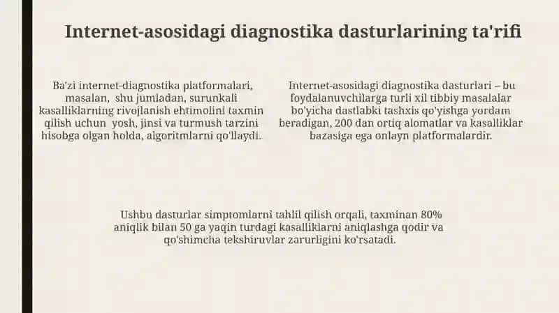 Internet-asosidagi Diagnostika Dasturlari 4