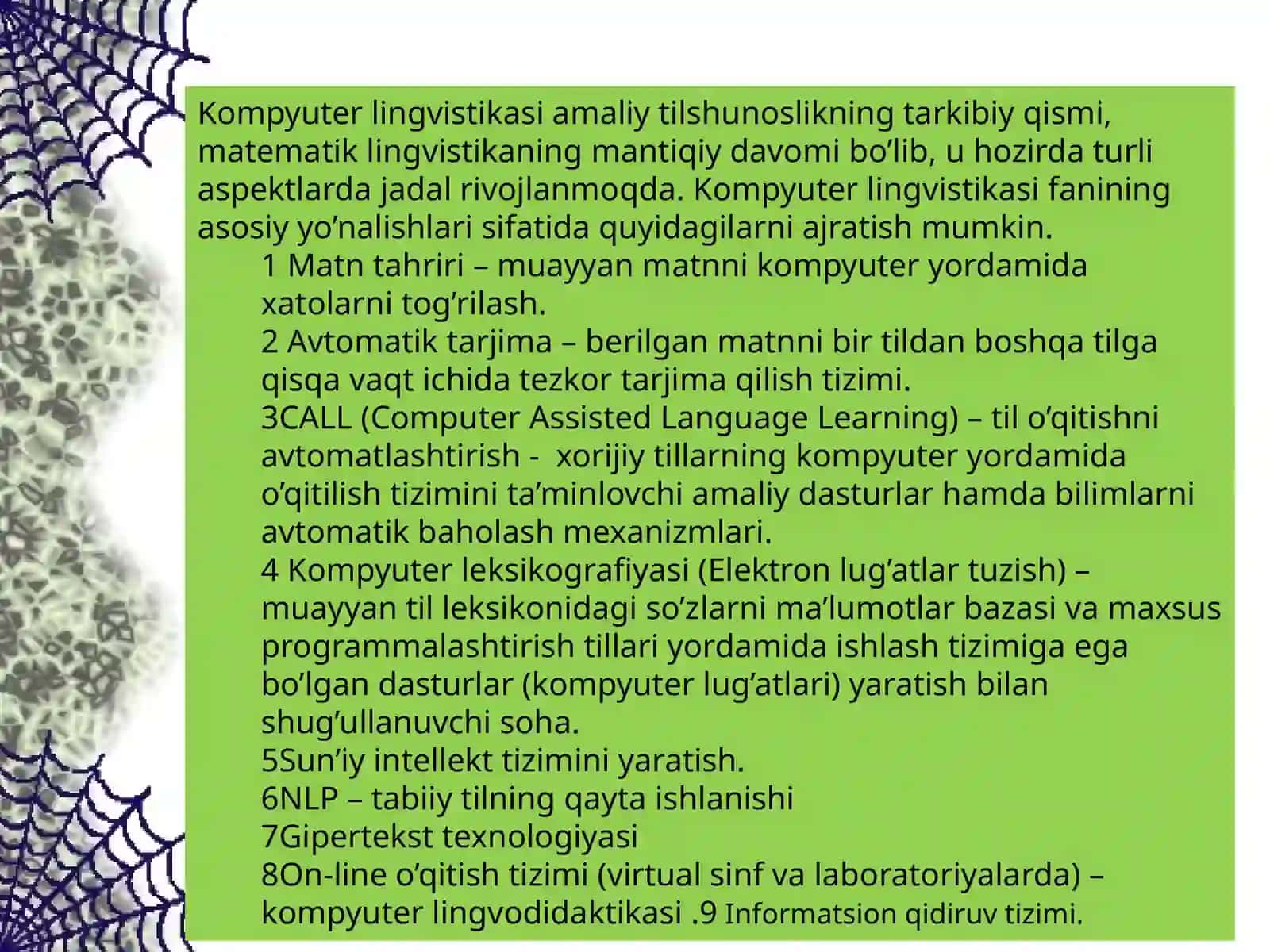 Kompyuterlinvistikasi 4