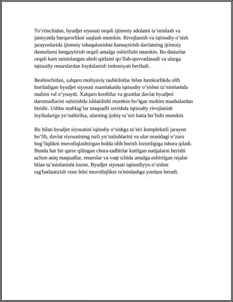 IQTISODIYOTNI DAVLAT TOMONIDAN TARTIBGA SOLISHNING BYUDJET-SOLIQ SIYOSATI VOSITALARI 4