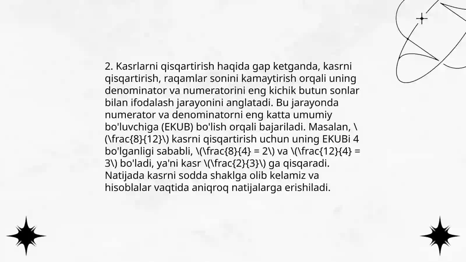 Kasrlarni taqqoslash 4