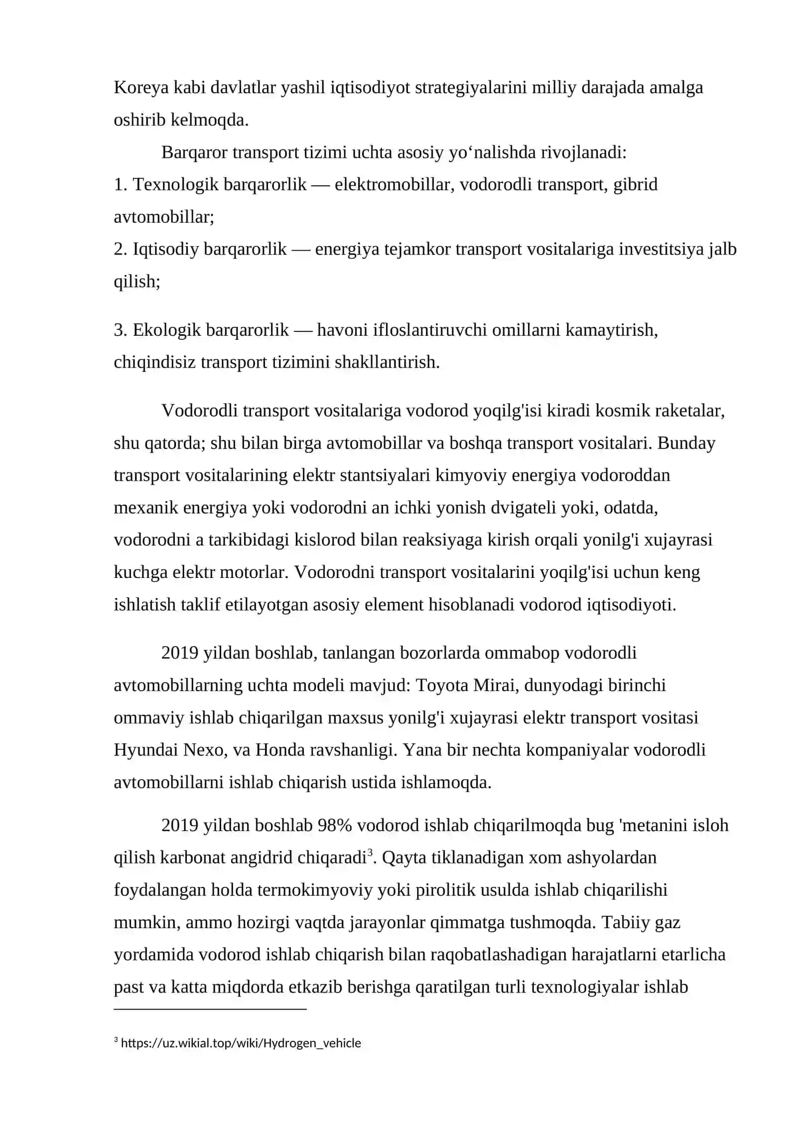 Barqaror transport tizimlari: elektromobillar va vodorodli transport iqtisodiyoti 4