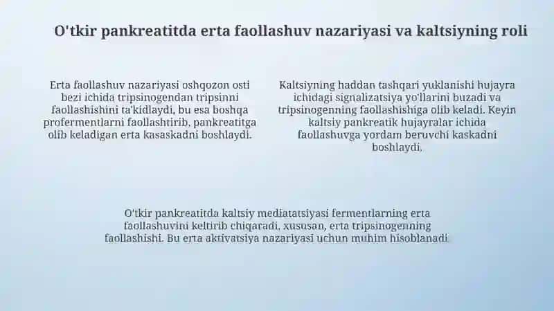 Oʻtkir pankreatit kelib chiqishi va davolashning biokimyoviy asoslari 4