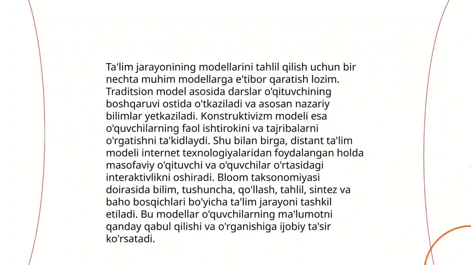 Filologiya va tillarni oʻqitish: oʻzbek tili talim yoʻnalishi 301-guruh talabasi Gulmamatova Mahliyoning Adabiyot oʻqitish metodikasi fanidan mustaqil ishi taqdimoti 4