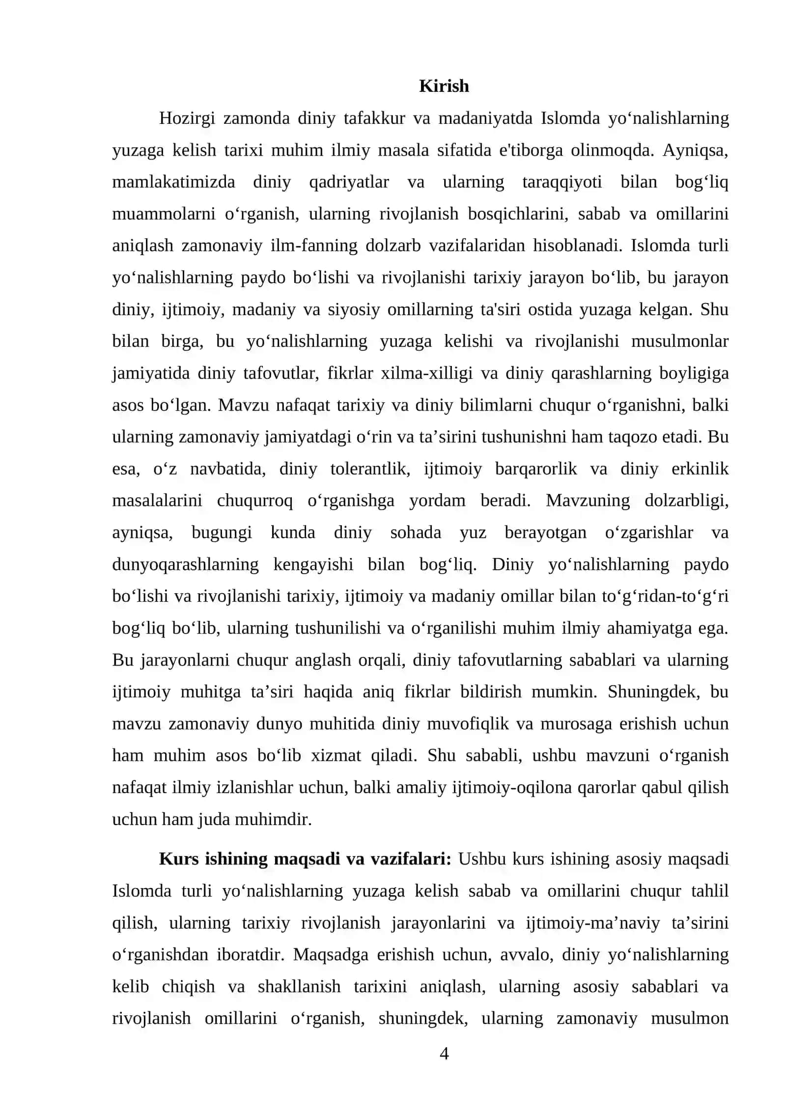 "DUNYO DINLARI TARIXI FANIDAN TAYYORLAGAN KURS ISHI" 4