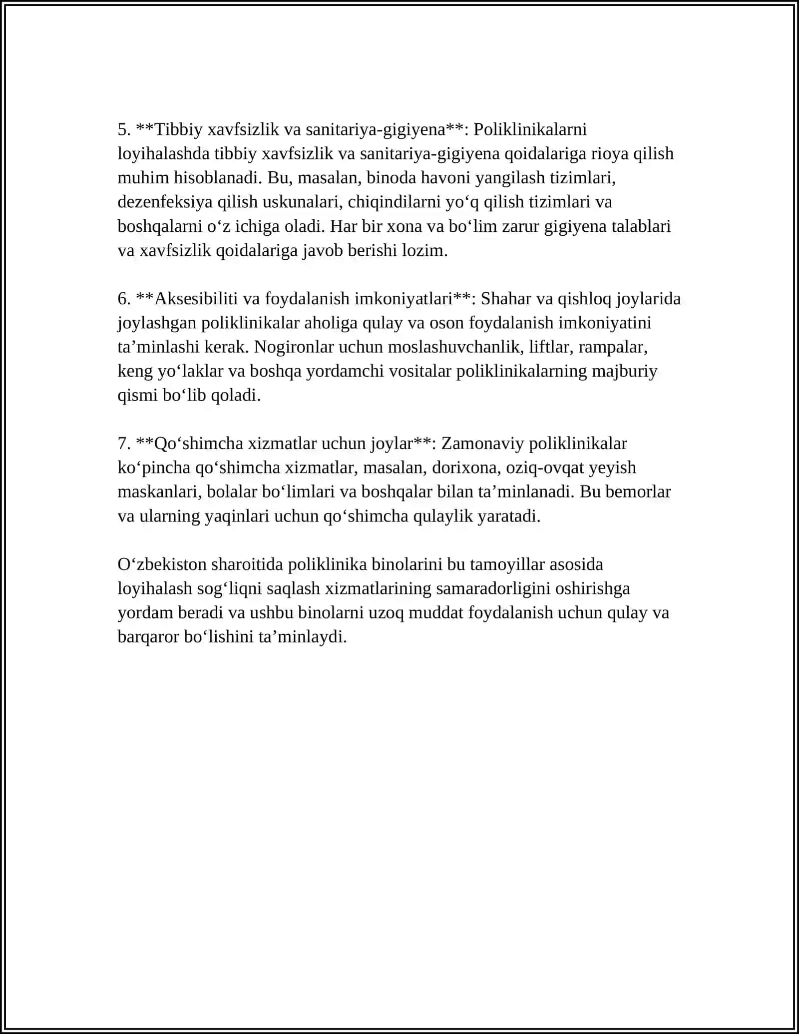 OILAVIY POLIKLINIKA BINOLARI UCHUN ARXITEKTURA VA KONSTRUKTIV YECHIMLAR 4