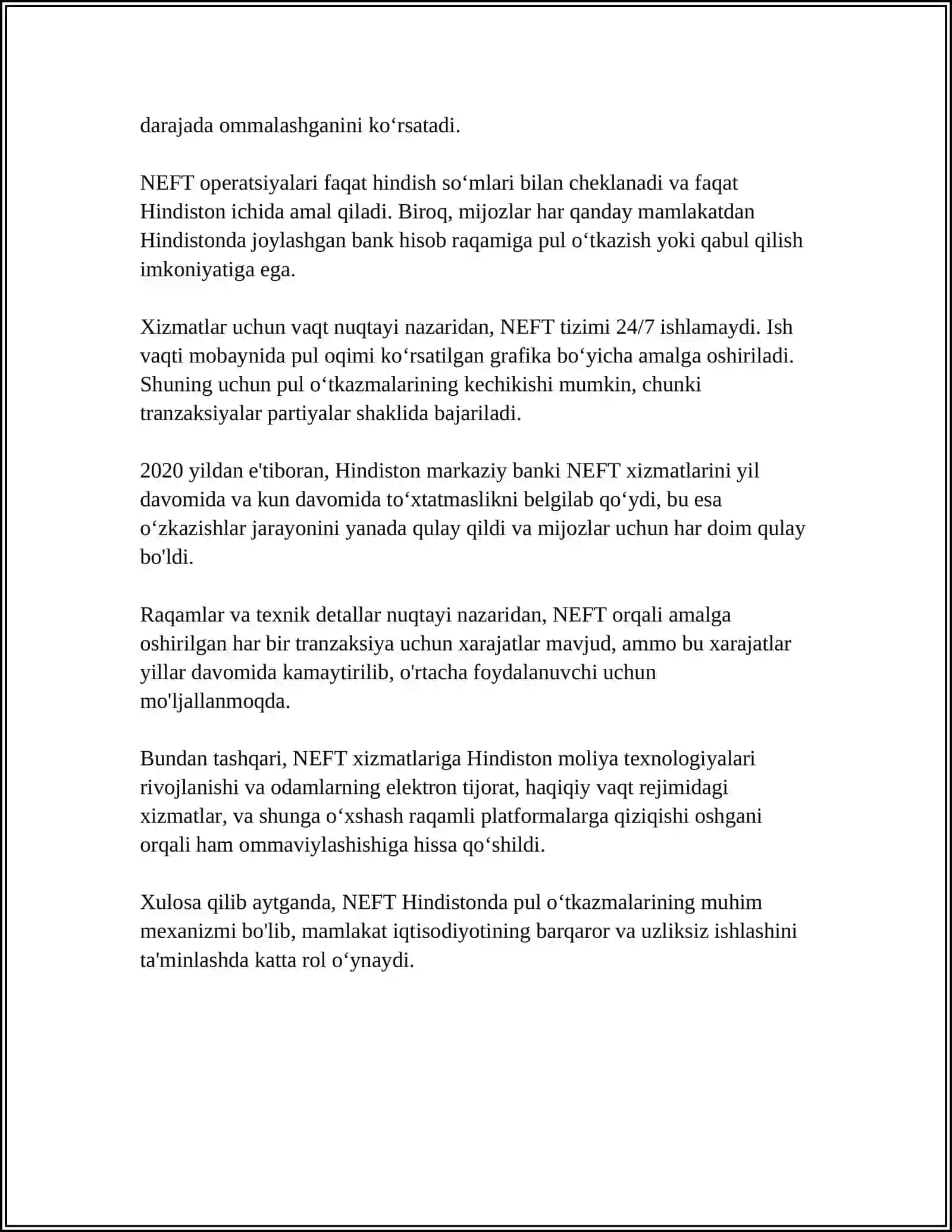 NEFT NIMA 4