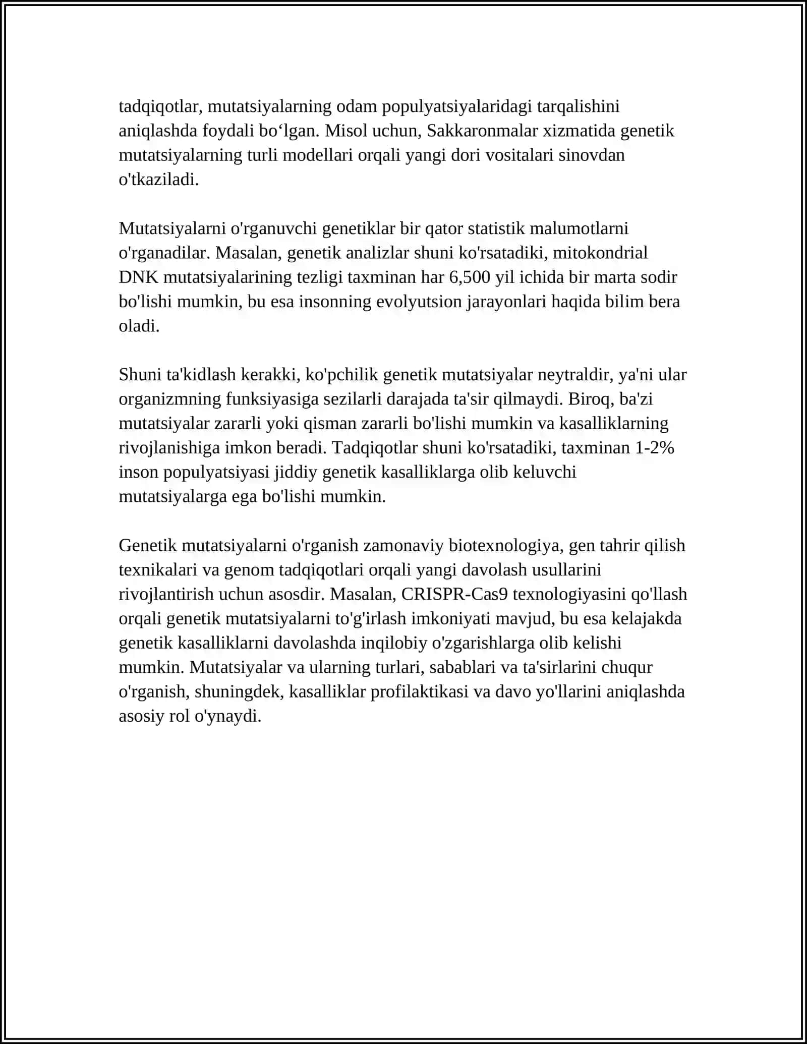 IRSIYAT QONUNLARI. ALLEL BOʻLMAGAN GENLARNING TAʼSIRI 4