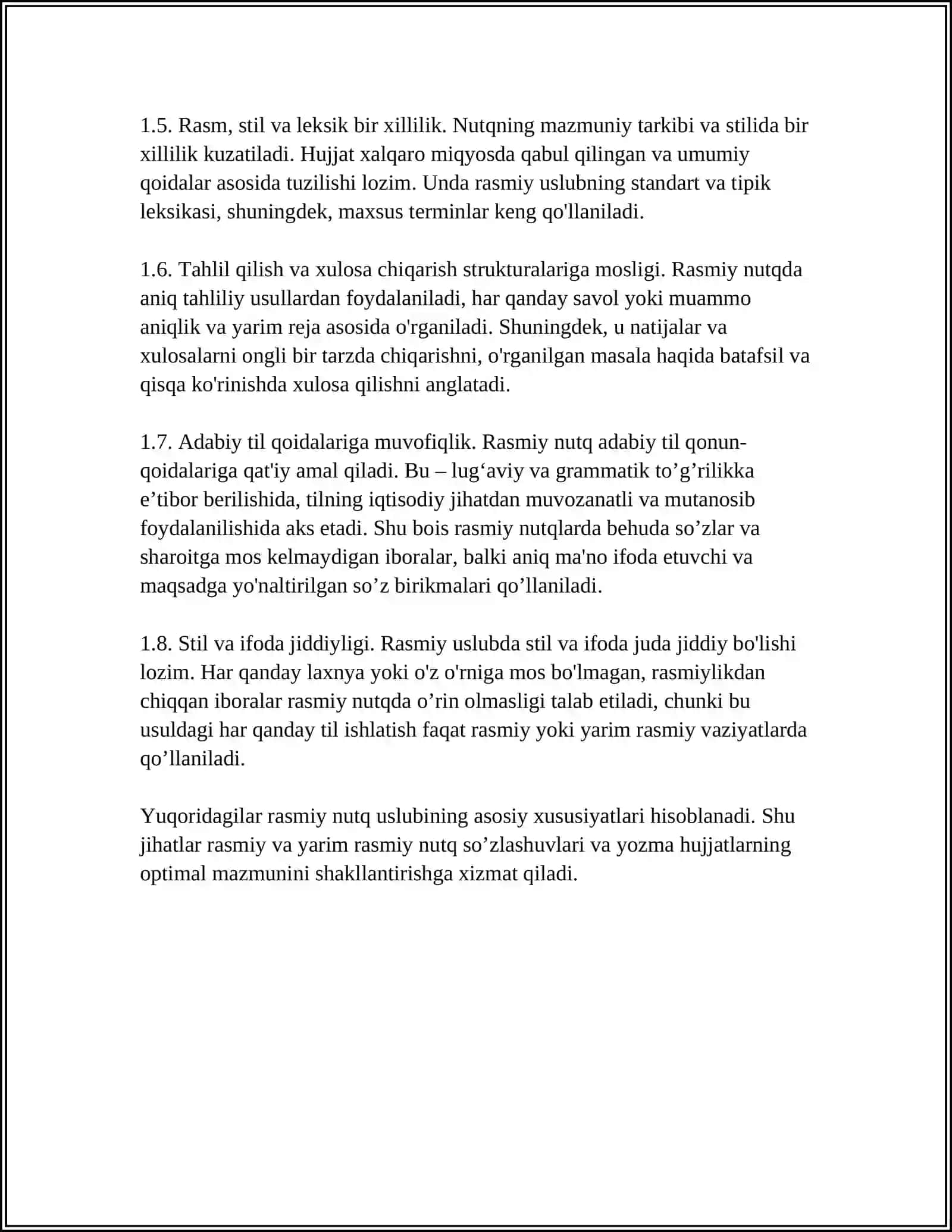 RASMIY NUTQ USLUBI VA RASMIY ISH YURITISHNING OZIGA XOS TOMONLARI 4