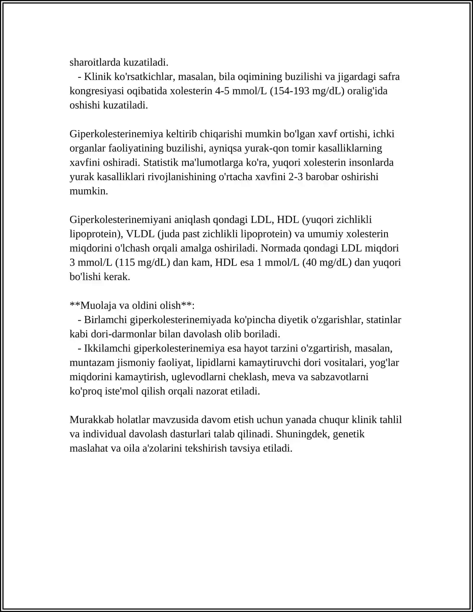MUSTAQIL ISH Mavzu: GIPERXOLISTRINEMIYA 4