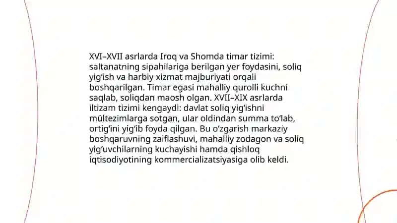 XVI-XIX asrlarda Iroq va Suriya (Shom) 4