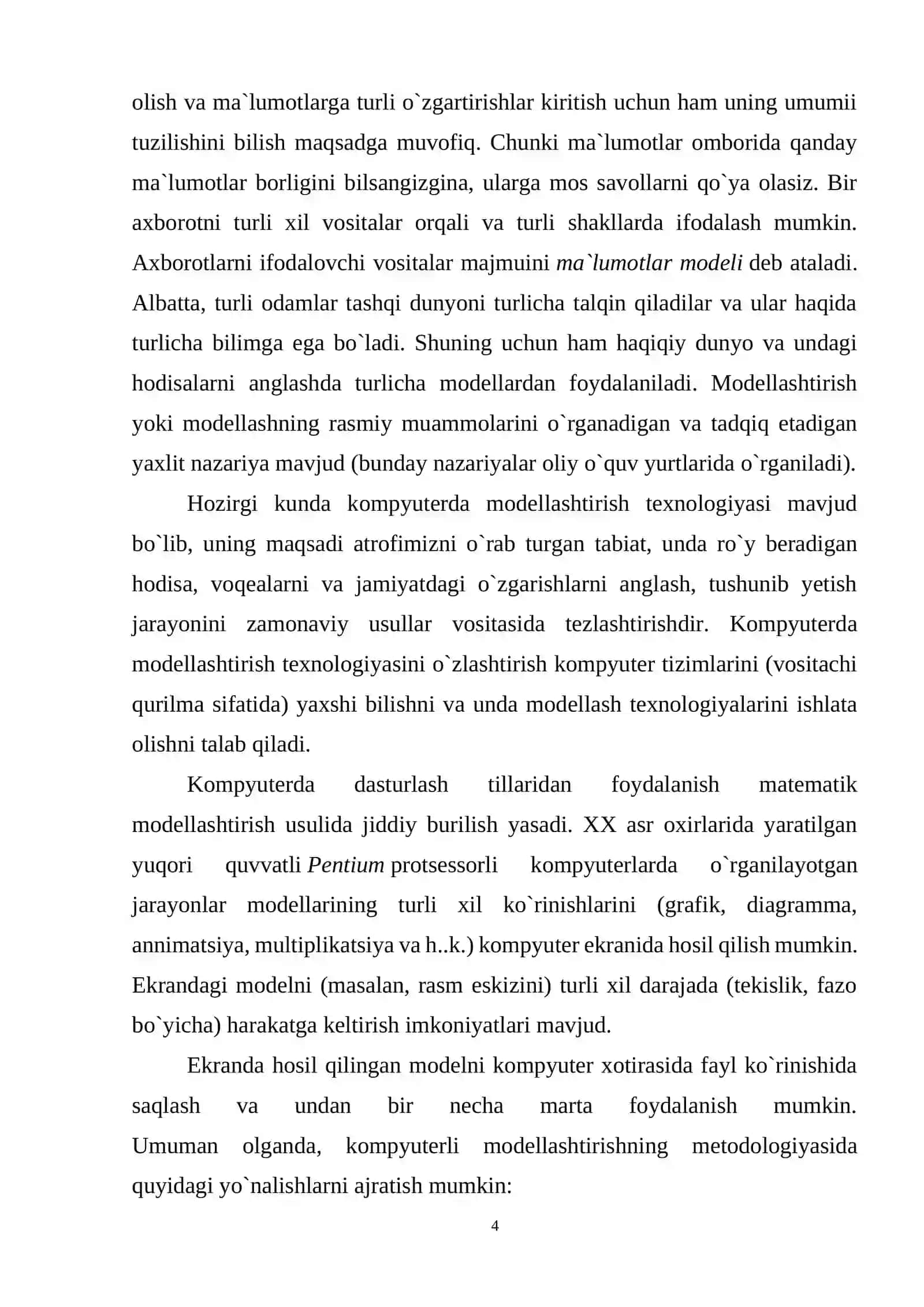 Kompyuterda modellashtirish va uning mohiyati 4