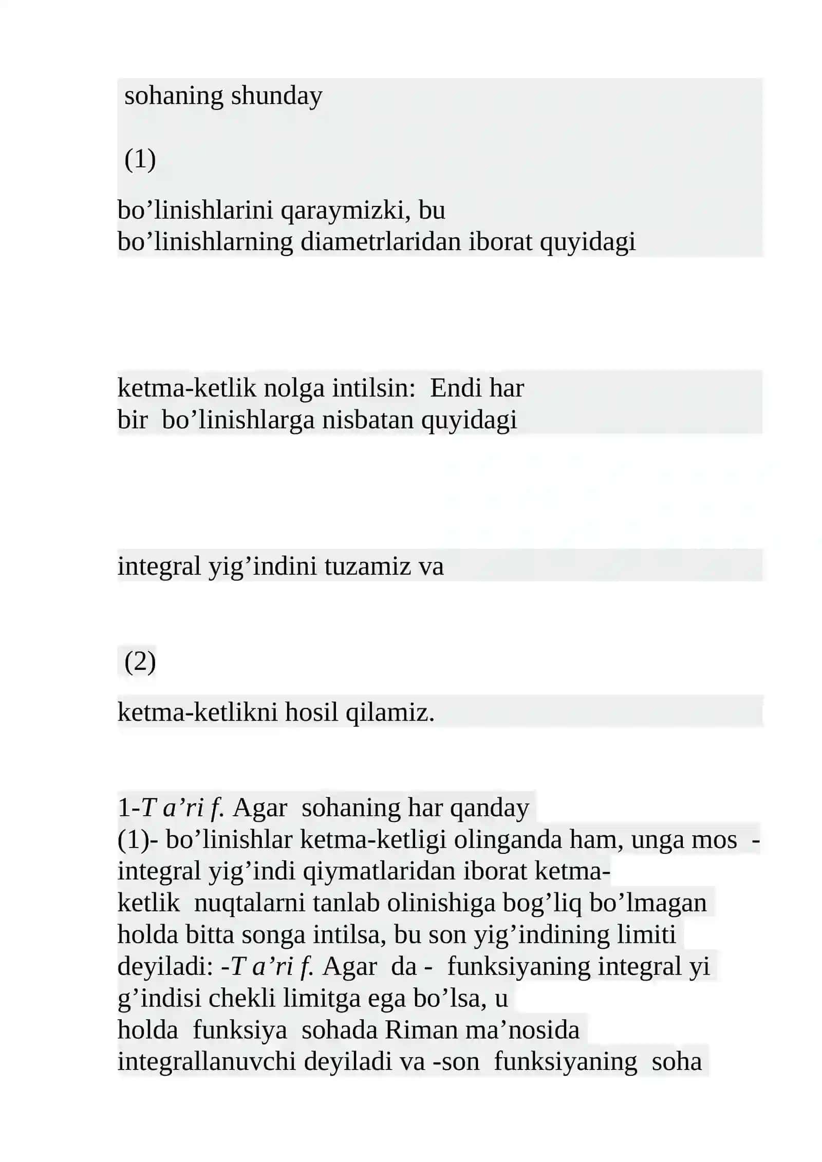 Uch karrali integralning xossalari 4