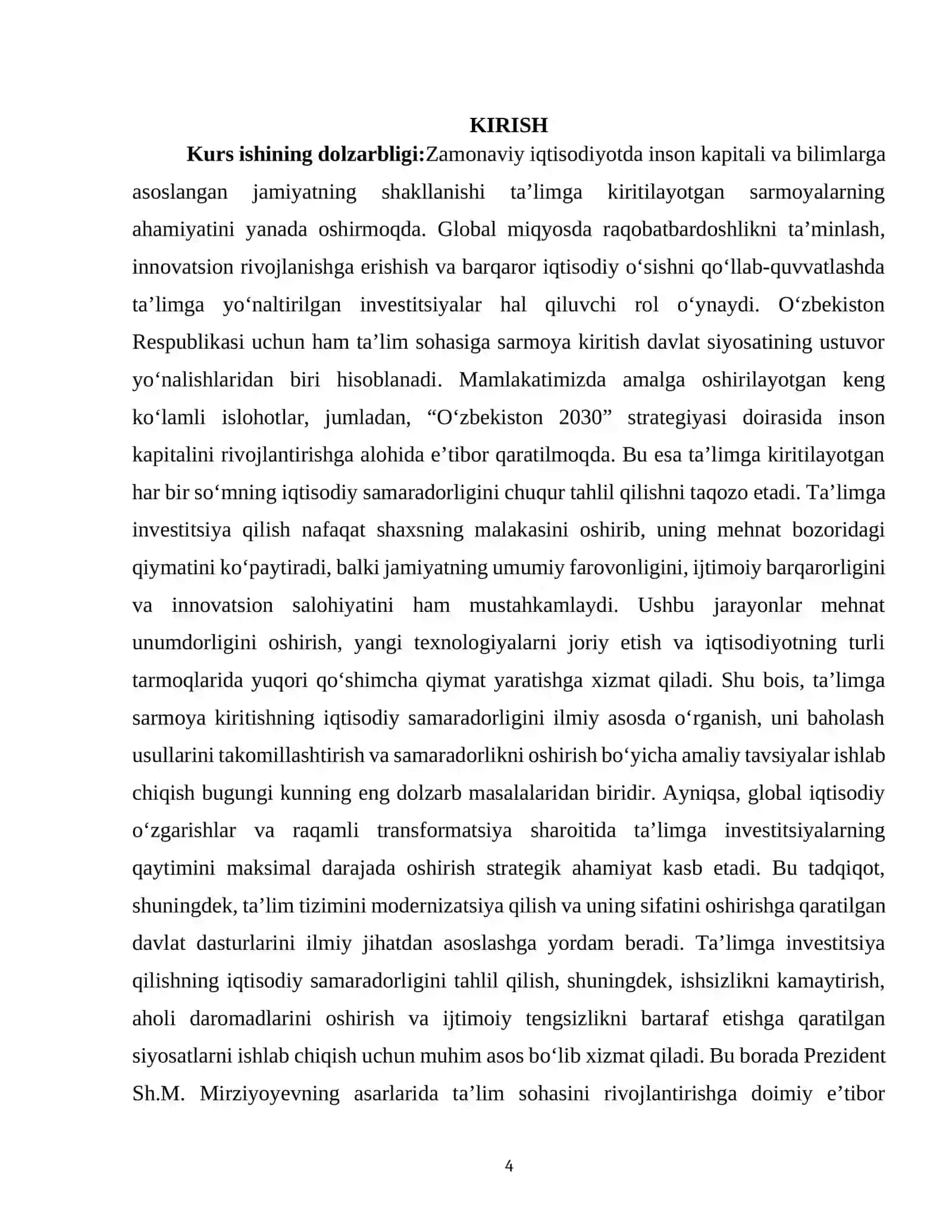 TA'LIMGA SARMOYA KIRITISHNING IQTISODIY SAMARADORLIGI 4