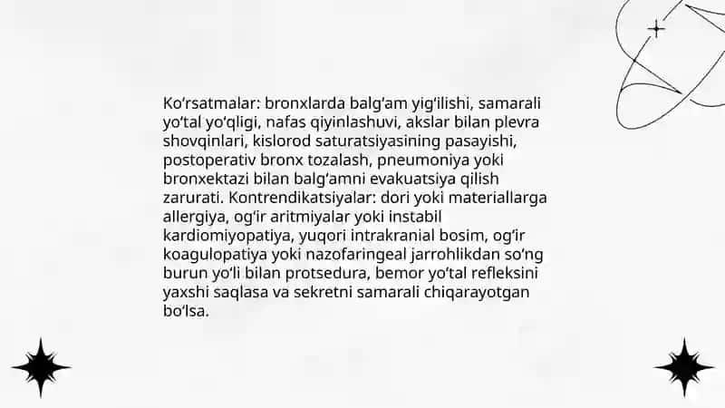 Ingalyatsita va ajralmalarni soʻrib olishda bemorga hamshiralik parvarishi 4