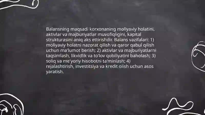 Buxgalteriya balansining mohiyati va tuzilishi 4