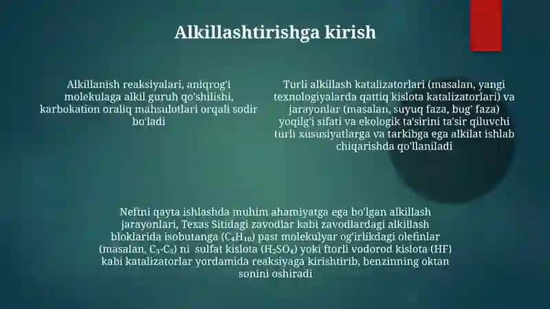 Alkillash Jarayoni Iqtisodiyoti 4