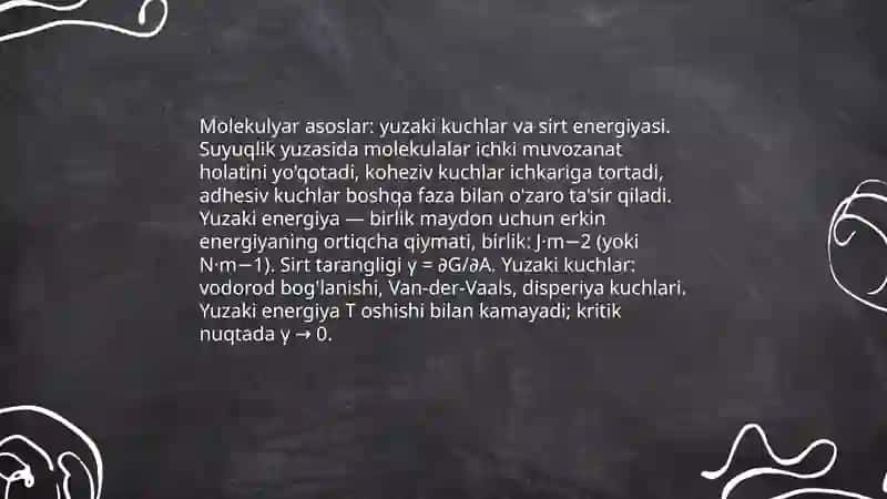 Suyuqlikning sirt tarangligi 4