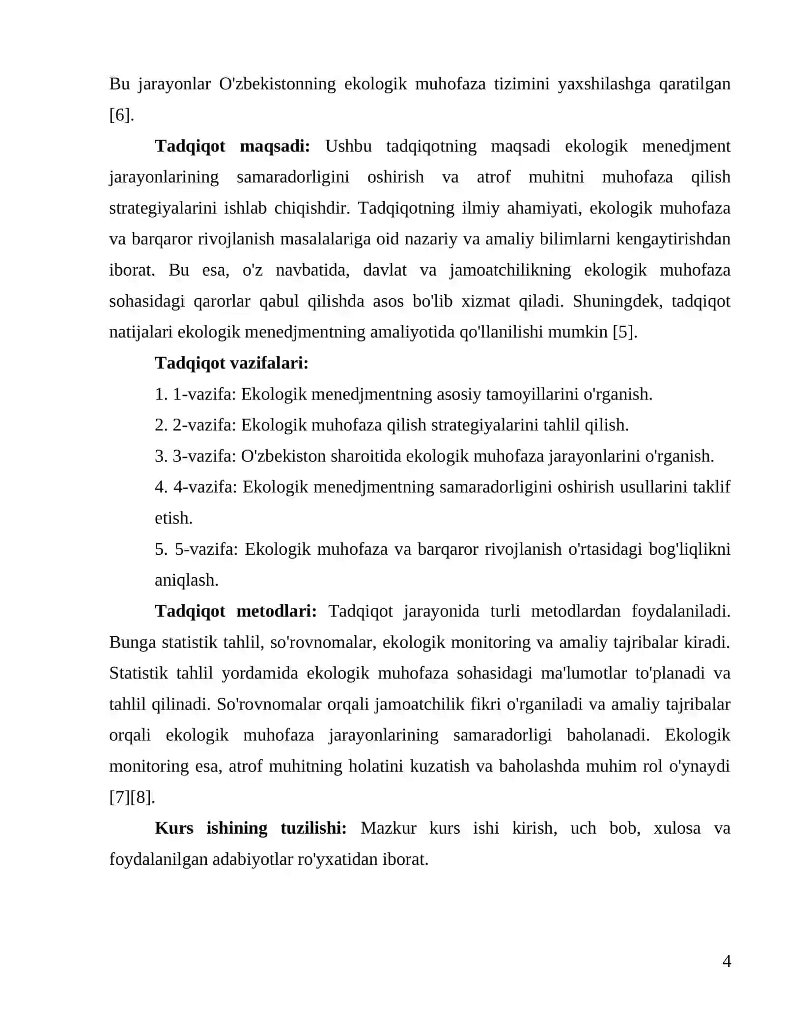 Ekologik menedjment fanidan 4-kurs ekologiya va atrof muhit muhiti 4