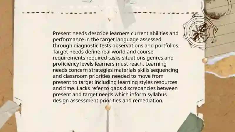 Needs Analysis and Learners Assessment 4