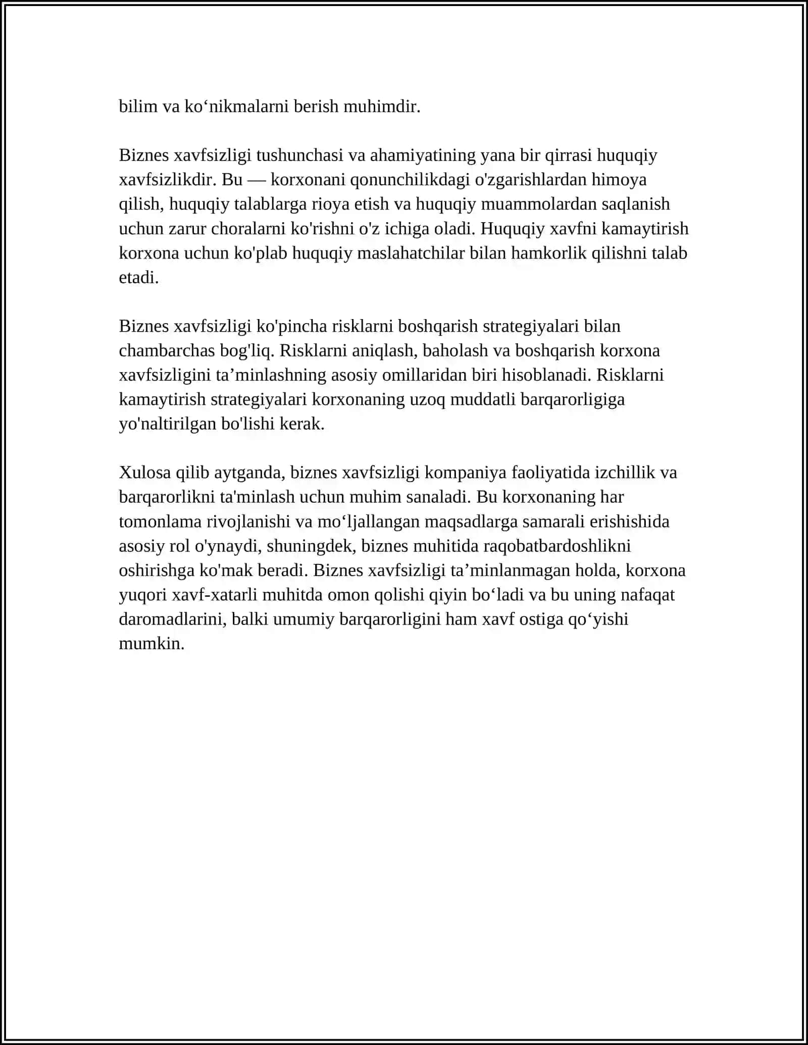 BIZNES XAVFSIZLIGINI TA'MINLASH 4