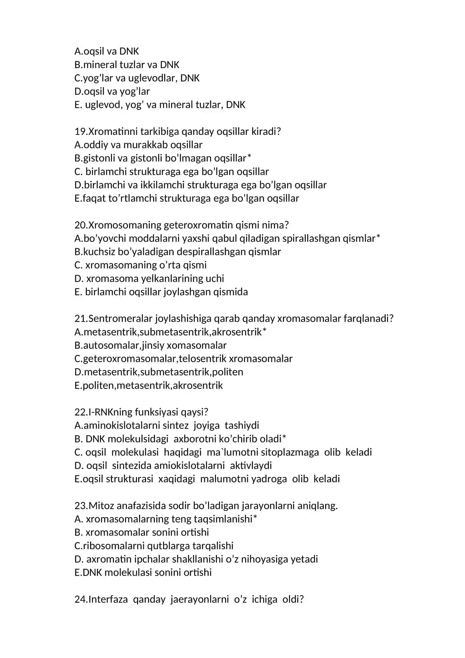 Tiriklikning struktura birligini aniqlang 4