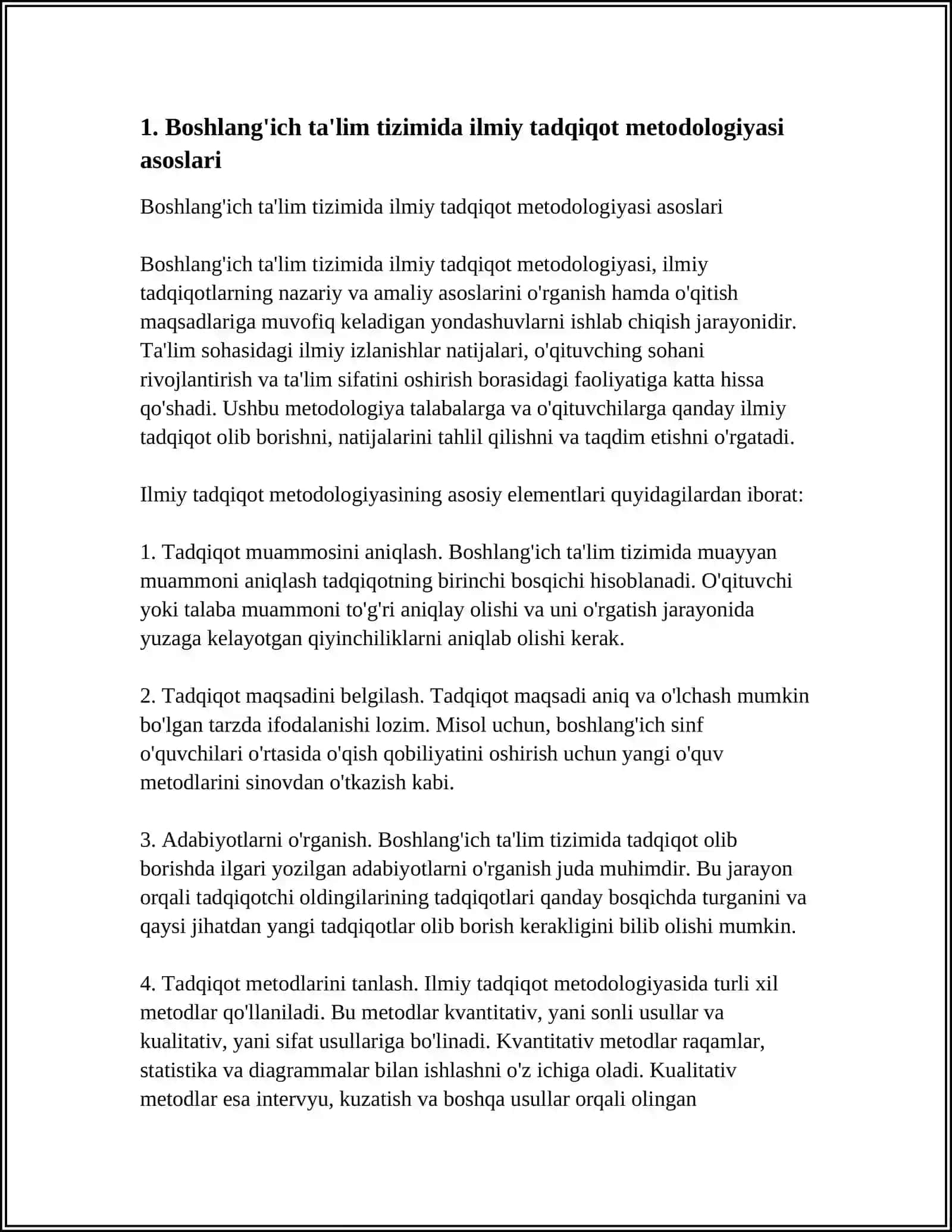 Boshlang'ich ta'lim tizimida ilmiy tadqiqot metodologiyasi 4