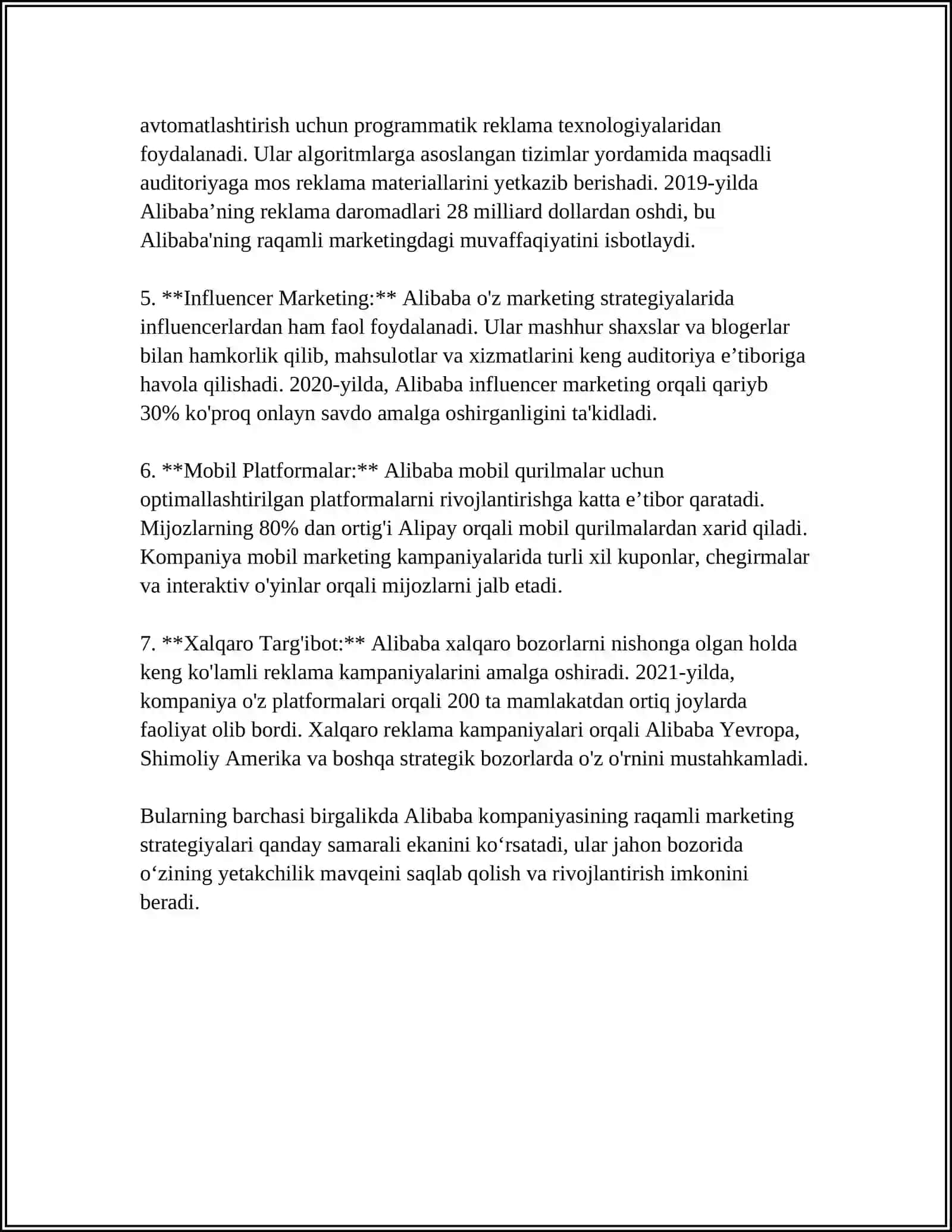 ALIBABA KOMPANIYASI MARKETING SIYOSATI 4