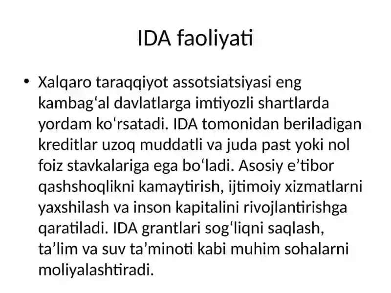 Jahon banki haqida umumiy tushuncha 4