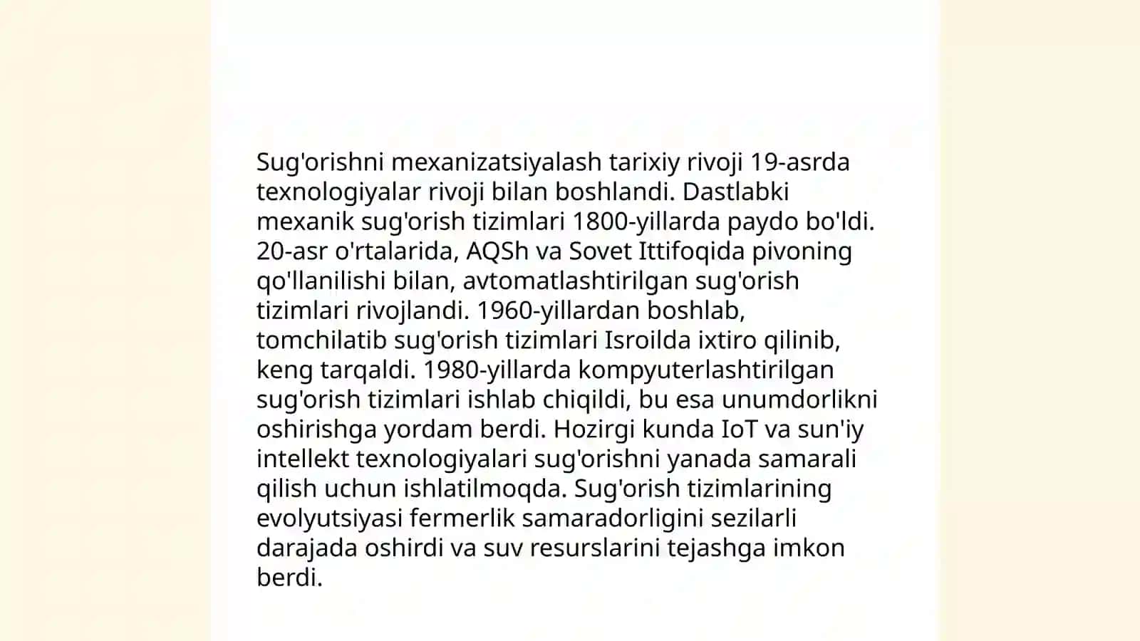 Chorva mollari va parrandalarni sug'orish texnologiyalari 4
