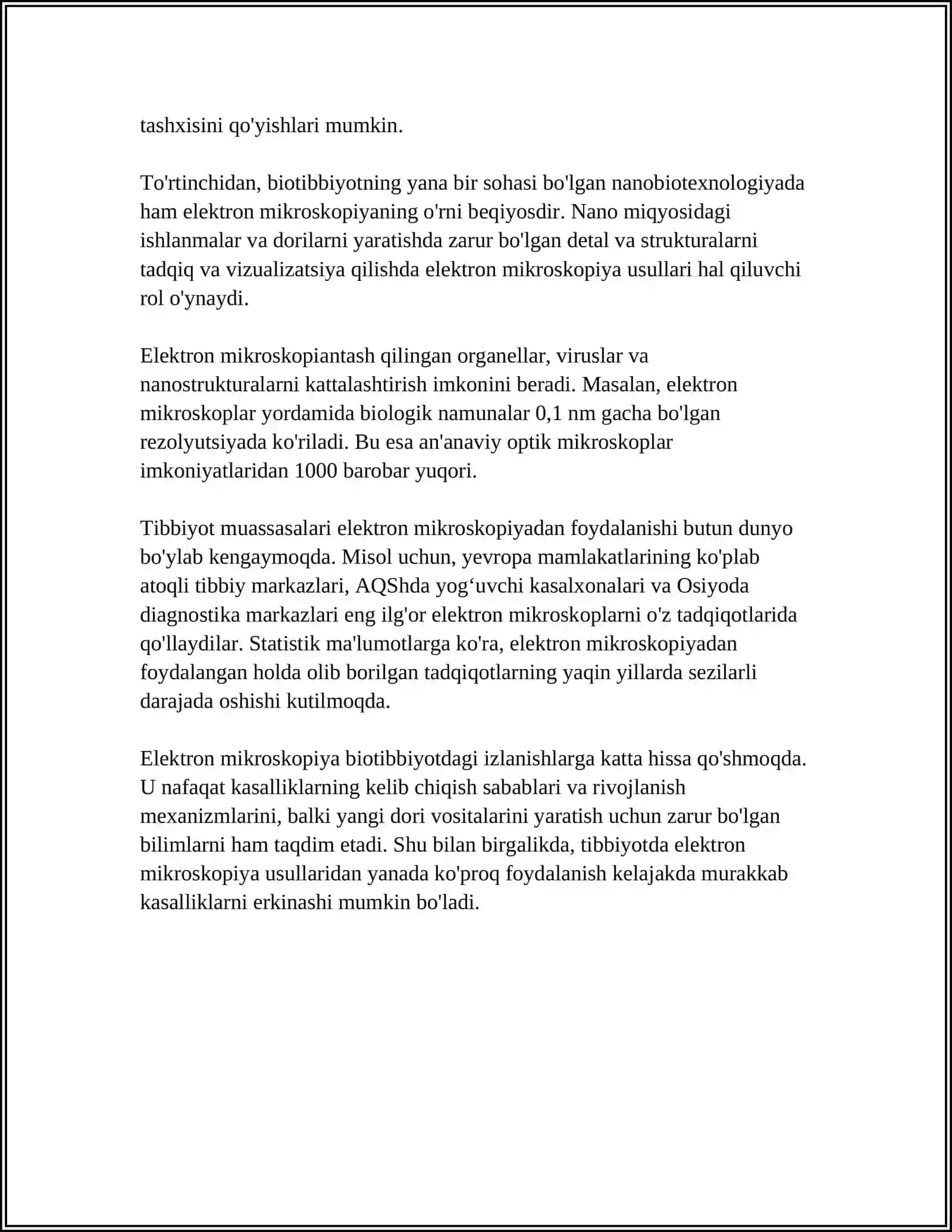 ELEKTRON MIKROSKOPIYA USULLARINING TIBBIYOTDAGI AHAMIYATI 4