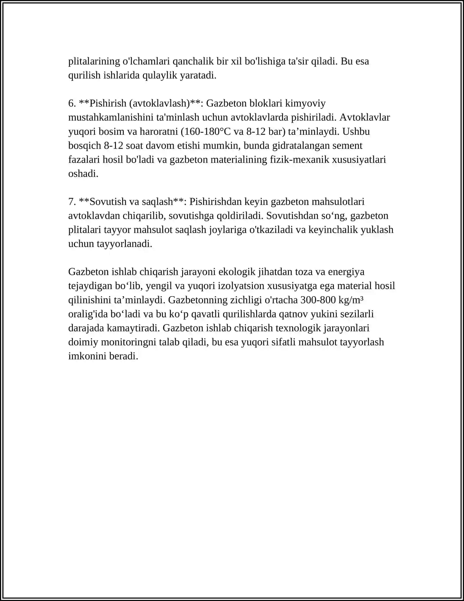 GAZBETON VA KOʻPIKBETON XOMASHYO MATERIALLARI 4